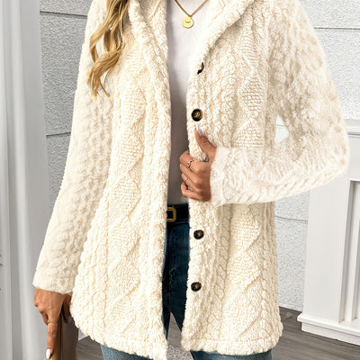 Cappotto in maglia a trecce Beige
