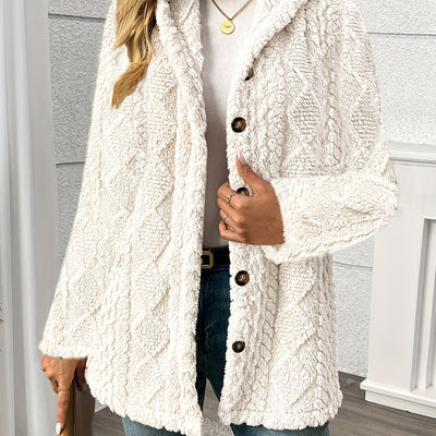 Cappotto in maglia a trecce Beige
