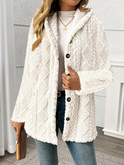 Cappotto in maglia a trecce Beige