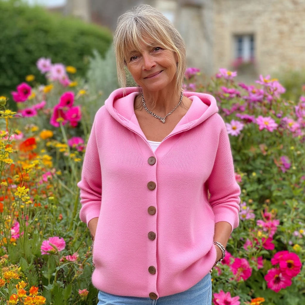 Felpa con cappuccio e bottoni 🧥